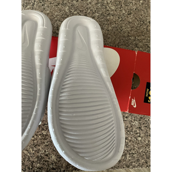 Nike Victori One Slide Sandals WHITE BLACK‎ SWOOSH CN9675-100 SZ:14 - Picture 6 of 9